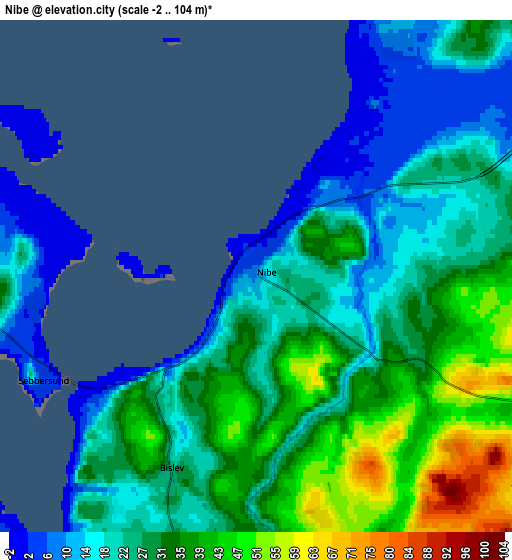 Zoom OUT 2x Nibe, Denmark elevation map