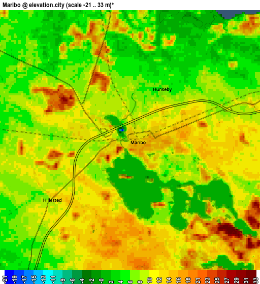 Zoom OUT 2x Maribo, Denmark elevation map