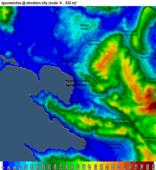 Zoom OUT 2x Igoumenítsa, Greece elevation map