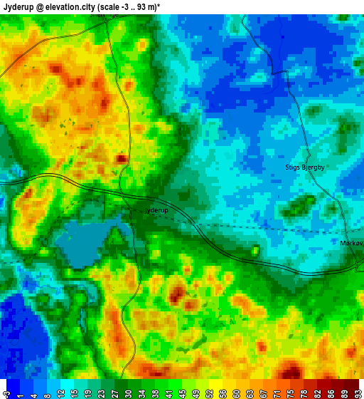 Zoom OUT 2x Jyderup, Denmark elevation map