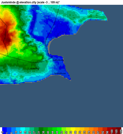 Zoom OUT 2x Juelsminde, Denmark elevation map