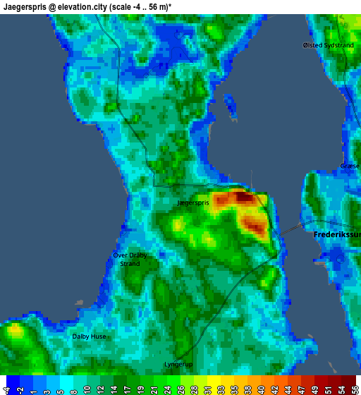 Zoom OUT 2x Jægerspris, Denmark elevation map