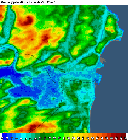 Zoom OUT 2x Grenaa, Denmark elevation map
