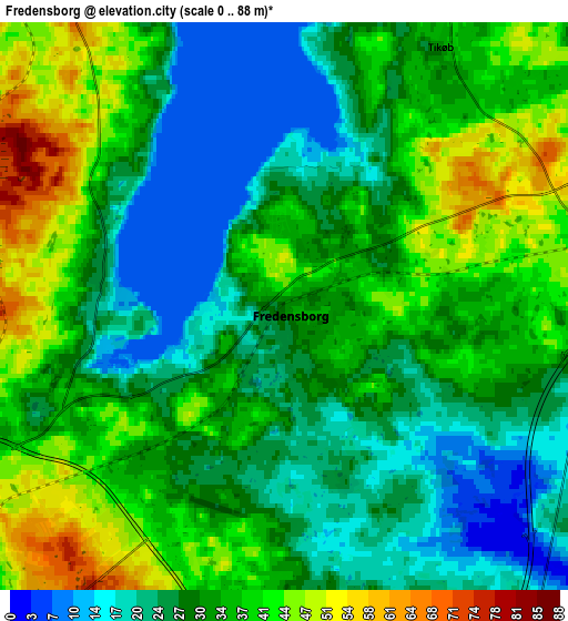 Zoom OUT 2x Fredensborg, Denmark elevation map
