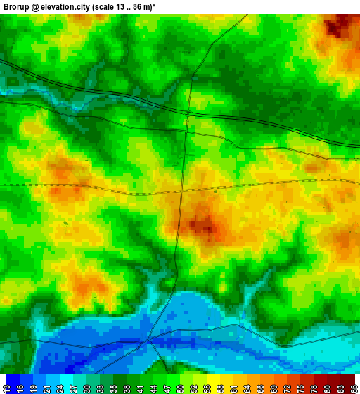 Zoom OUT 2x Brørup, Denmark elevation map