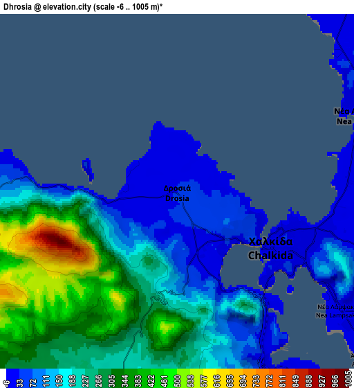 Zoom OUT 2x Dhrosiá, Greece elevation map