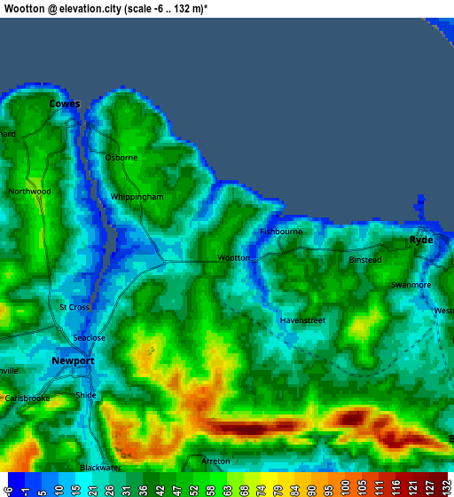 Zoom OUT 2x Wootton, United Kingdom elevation map