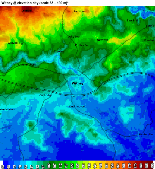 Zoom OUT 2x Witney, United Kingdom elevation map