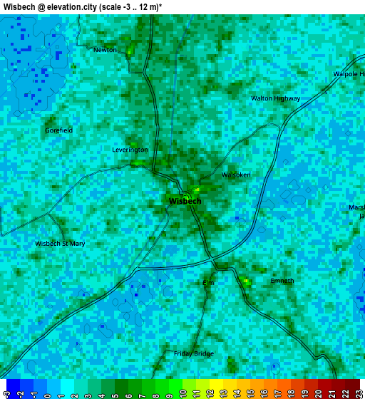 Zoom OUT 2x Wisbech, United Kingdom elevation map