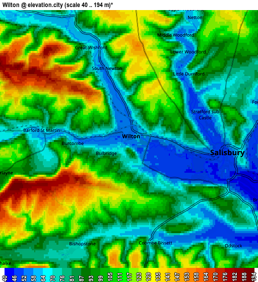 Zoom OUT 2x Wilton, United Kingdom elevation map