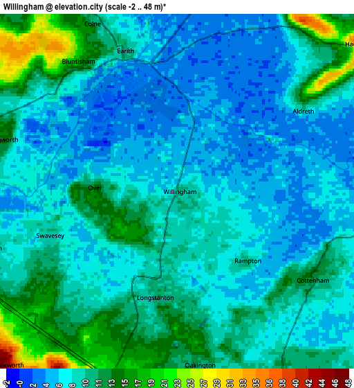 Zoom OUT 2x Willingham, United Kingdom elevation map