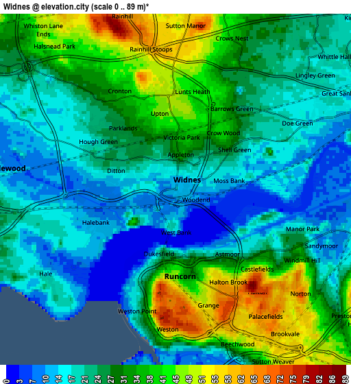 Zoom OUT 2x Widnes, United Kingdom elevation map