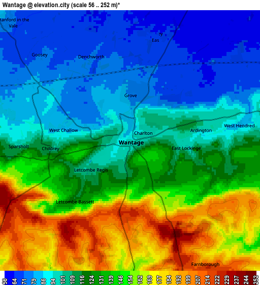 Zoom OUT 2x Wantage, United Kingdom elevation map