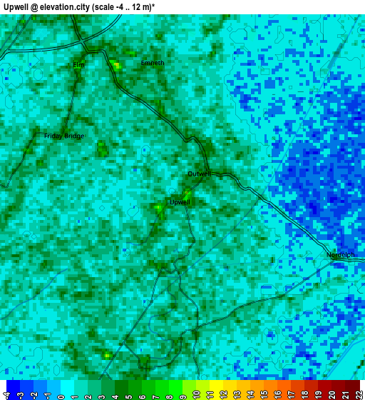 Zoom OUT 2x Upwell, United Kingdom elevation map