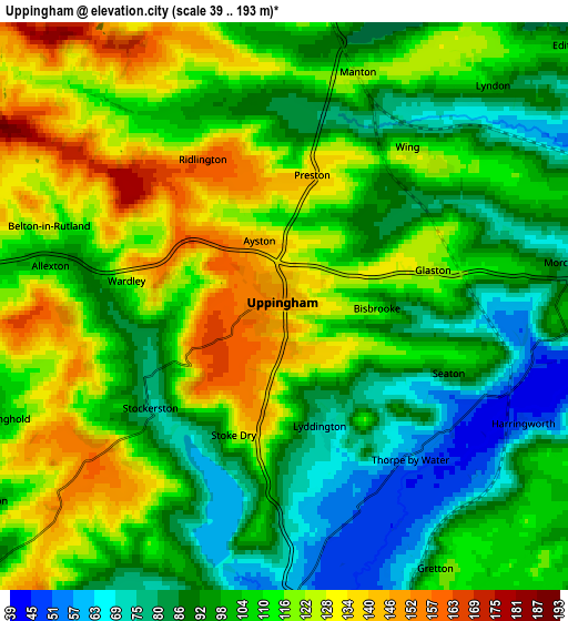 Zoom OUT 2x Uppingham, United Kingdom elevation map