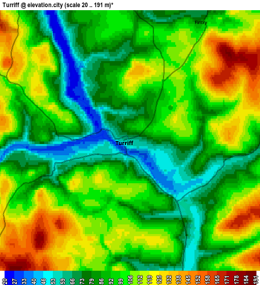 Zoom OUT 2x Turriff, United Kingdom elevation map