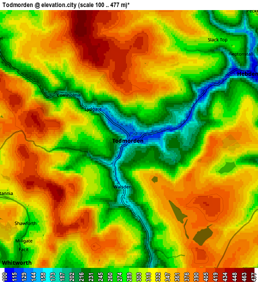 Zoom OUT 2x Todmorden, United Kingdom elevation map