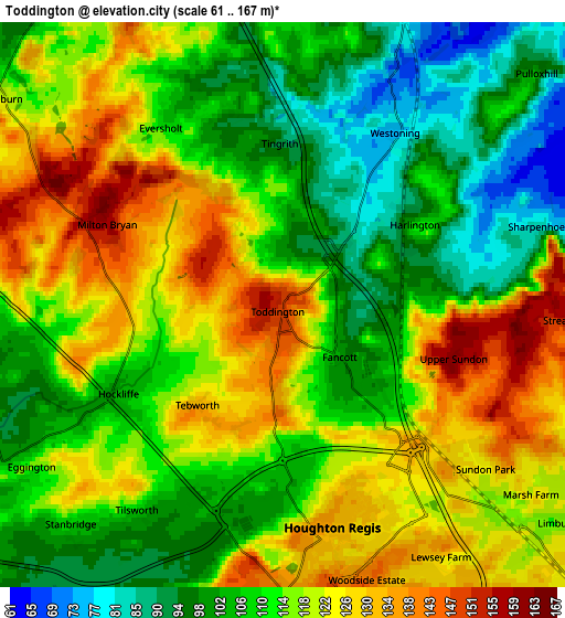 Zoom OUT 2x Toddington, United Kingdom elevation map