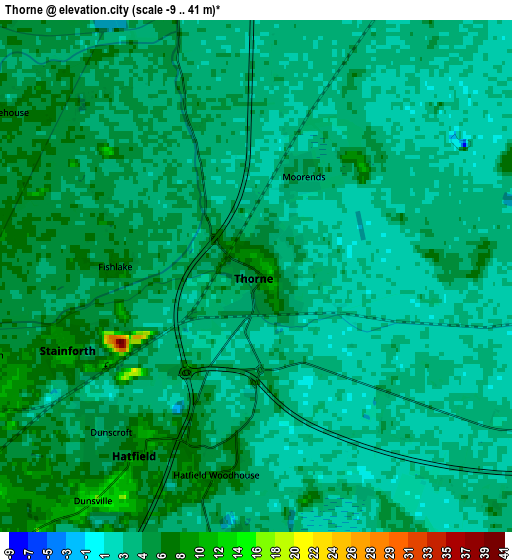 Zoom OUT 2x Thorne, United Kingdom elevation map