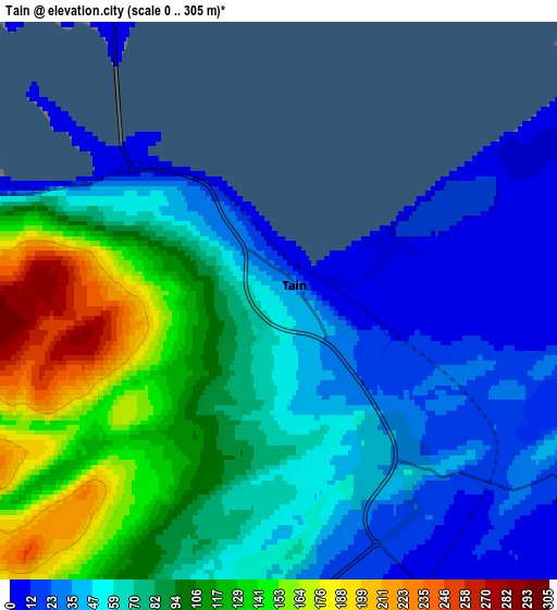 Zoom OUT 2x Tain, United Kingdom elevation map