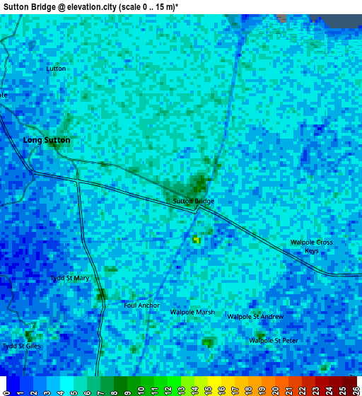 Zoom OUT 2x Sutton Bridge, United Kingdom elevation map