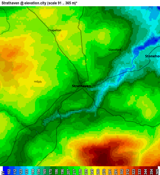 Zoom OUT 2x Strathaven, United Kingdom elevation map