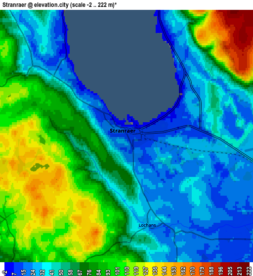 Zoom OUT 2x Stranraer, United Kingdom elevation map