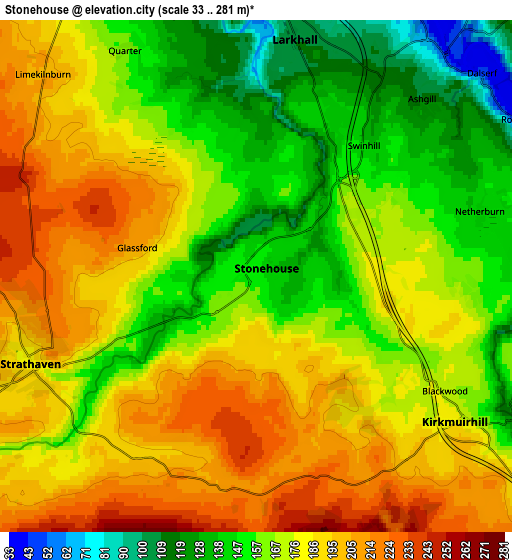 Zoom OUT 2x Stonehouse, United Kingdom elevation map