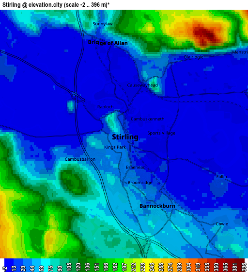 Zoom OUT 2x Stirling, United Kingdom elevation map