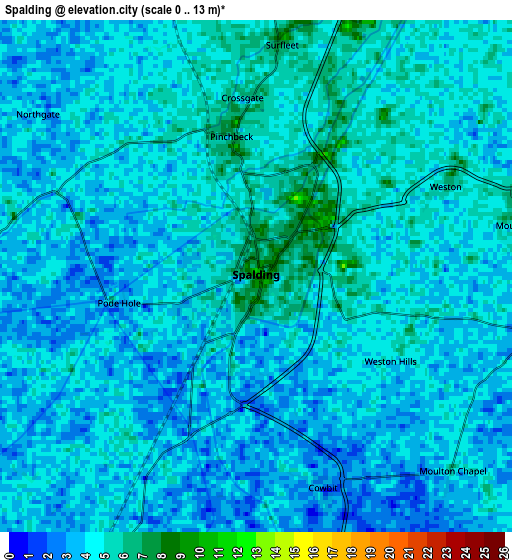 Zoom OUT 2x Spalding, United Kingdom elevation map