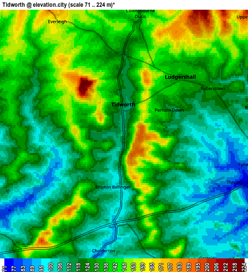 Zoom OUT 2x Tidworth, United Kingdom elevation map