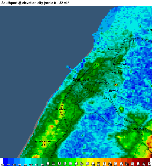Zoom OUT 2x Southport, United Kingdom elevation map