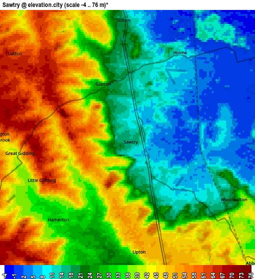 Zoom OUT 2x Sawtry, United Kingdom elevation map