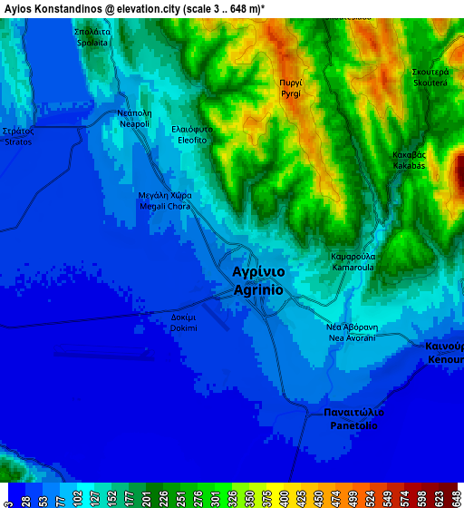 Zoom OUT 2x Áyios Konstandínos, Greece elevation map