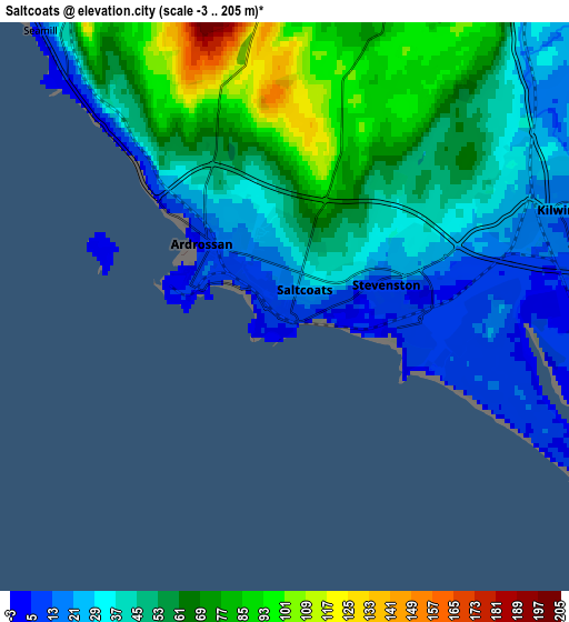 Zoom OUT 2x Saltcoats, United Kingdom elevation map