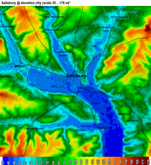 Zoom OUT 2x Salisbury, United Kingdom elevation map