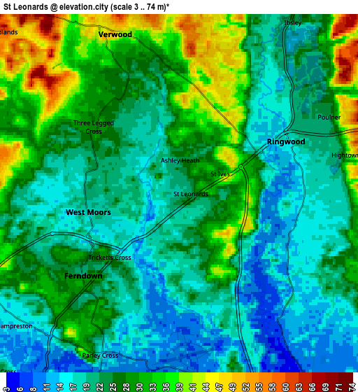 Zoom OUT 2x St Leonards, United Kingdom elevation map