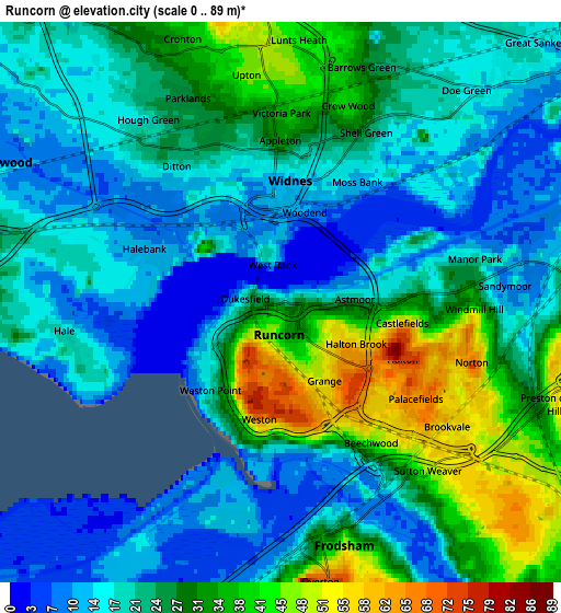 Zoom OUT 2x Runcorn, United Kingdom elevation map