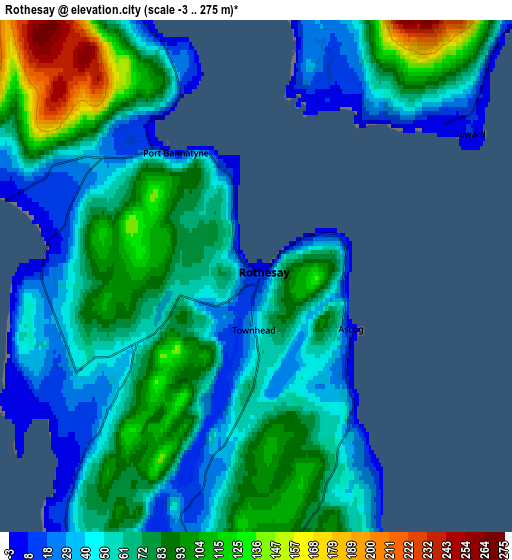 Zoom OUT 2x Rothesay, United Kingdom elevation map