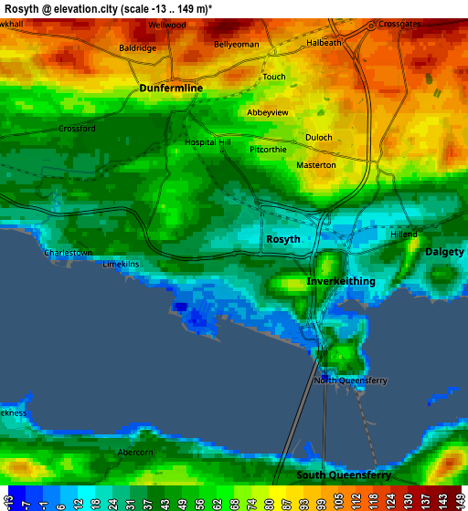 Zoom OUT 2x Rosyth, United Kingdom elevation map