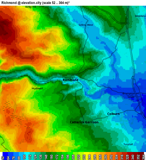 Zoom OUT 2x Richmond, United Kingdom elevation map