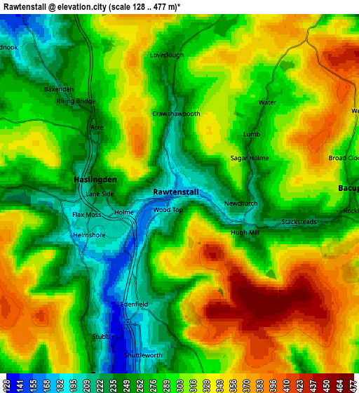 Zoom OUT 2x Rawtenstall, United Kingdom elevation map