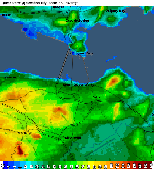Zoom OUT 2x Queensferry, United Kingdom elevation map