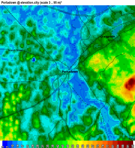 Zoom OUT 2x Portadown, United Kingdom elevation map