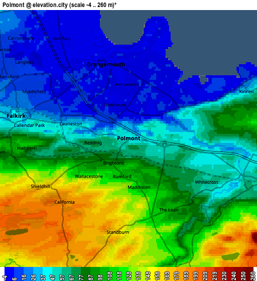 Zoom OUT 2x Polmont, United Kingdom elevation map