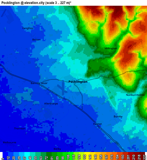 Zoom OUT 2x Pocklington, United Kingdom elevation map