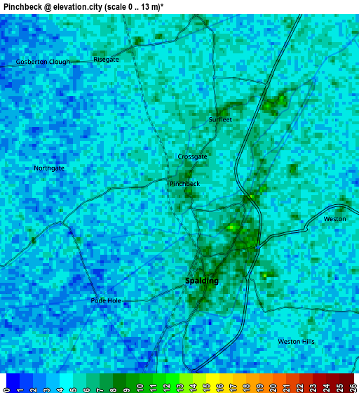 Zoom OUT 2x Pinchbeck, United Kingdom elevation map