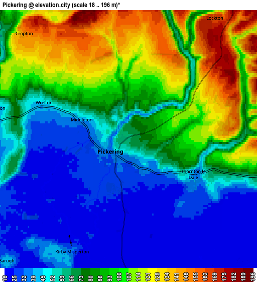 Zoom OUT 2x Pickering, United Kingdom elevation map