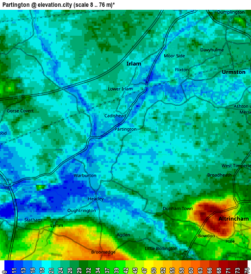 Zoom OUT 2x Partington, United Kingdom elevation map