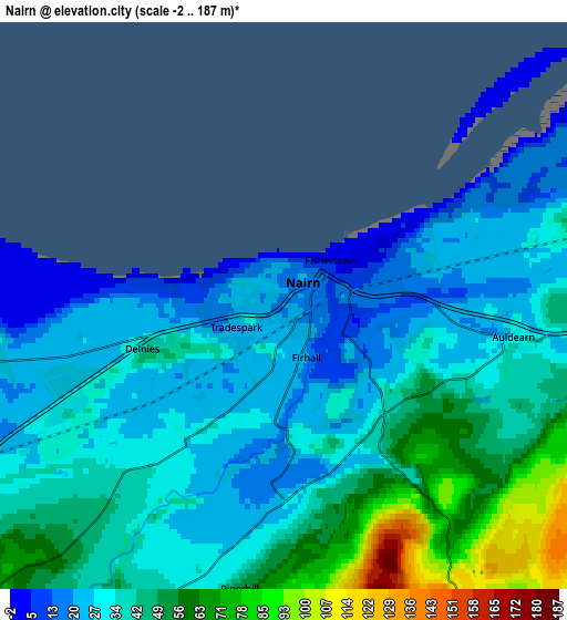 Zoom OUT 2x Nairn, United Kingdom elevation map